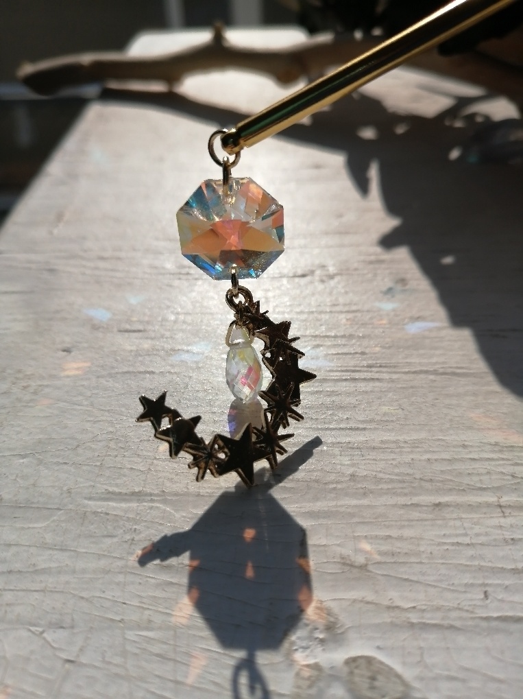 天体観測 スワロフスキーガラスと星々の輝き 簪 ネックレス変更可能 夜の魔術部