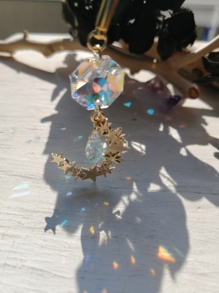 天体観測 スワロフスキーガラスと星々の輝き 簪 ネックレス変更可能 夜の魔術部