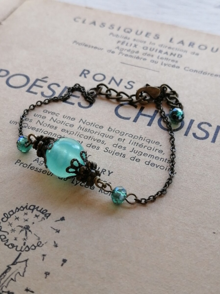 再販 夜の魔術部 幻想の夜光玉 ターコイズグリーン ブレスレット