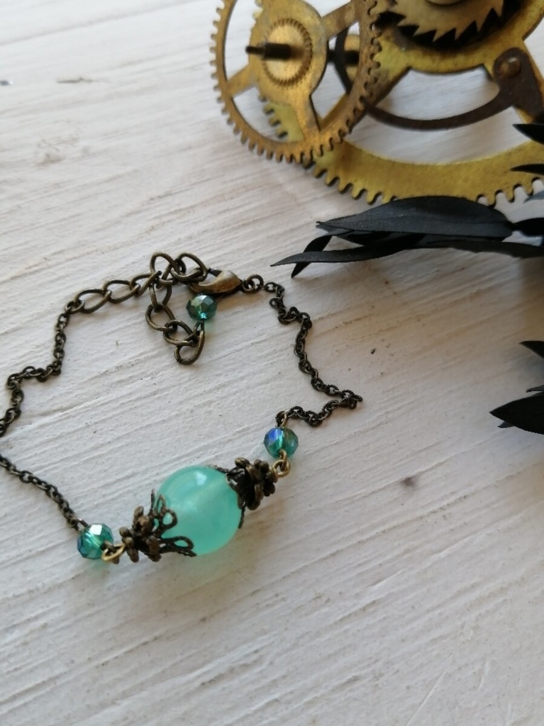 再販 夜の魔術部 幻想の夜光玉 ターコイズグリーン ブレスレット