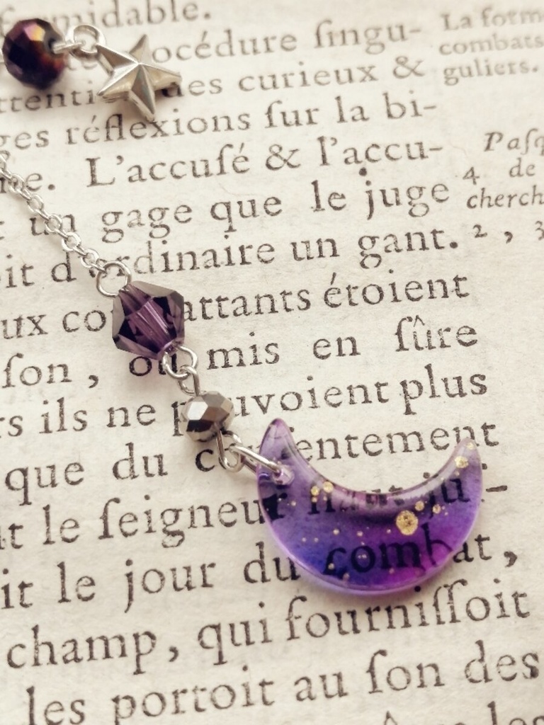 夜の魔術部 天体観測 紫月 銀星 イヤーフック ピアス イヤリング変更はオプションで