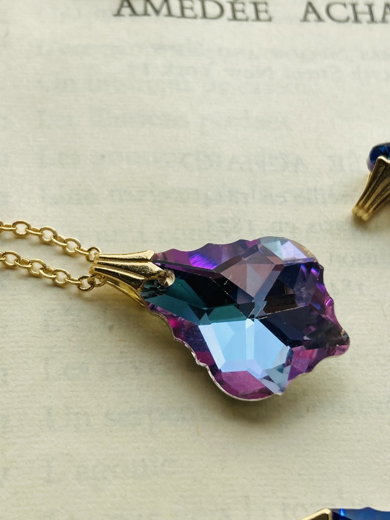 夜の魔術部 マルチカラー デザインカットガラス ネックレス 3色からお選びください