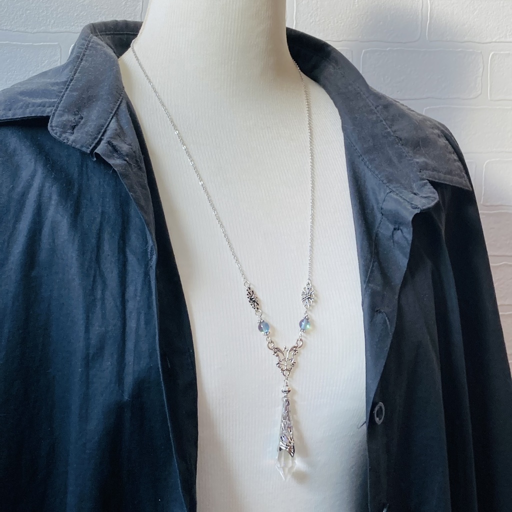 夜の魔術部 オーロラクリスタルガラス ネックレス