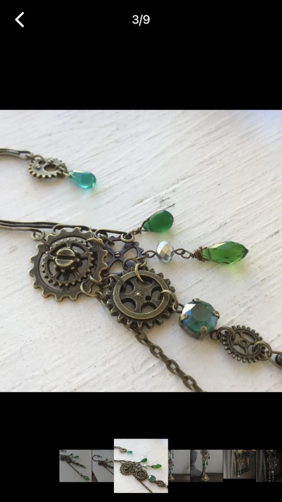 再販 夜の魔術部 歯車 緑 イヤーフック 暗夜蝶の鱗片