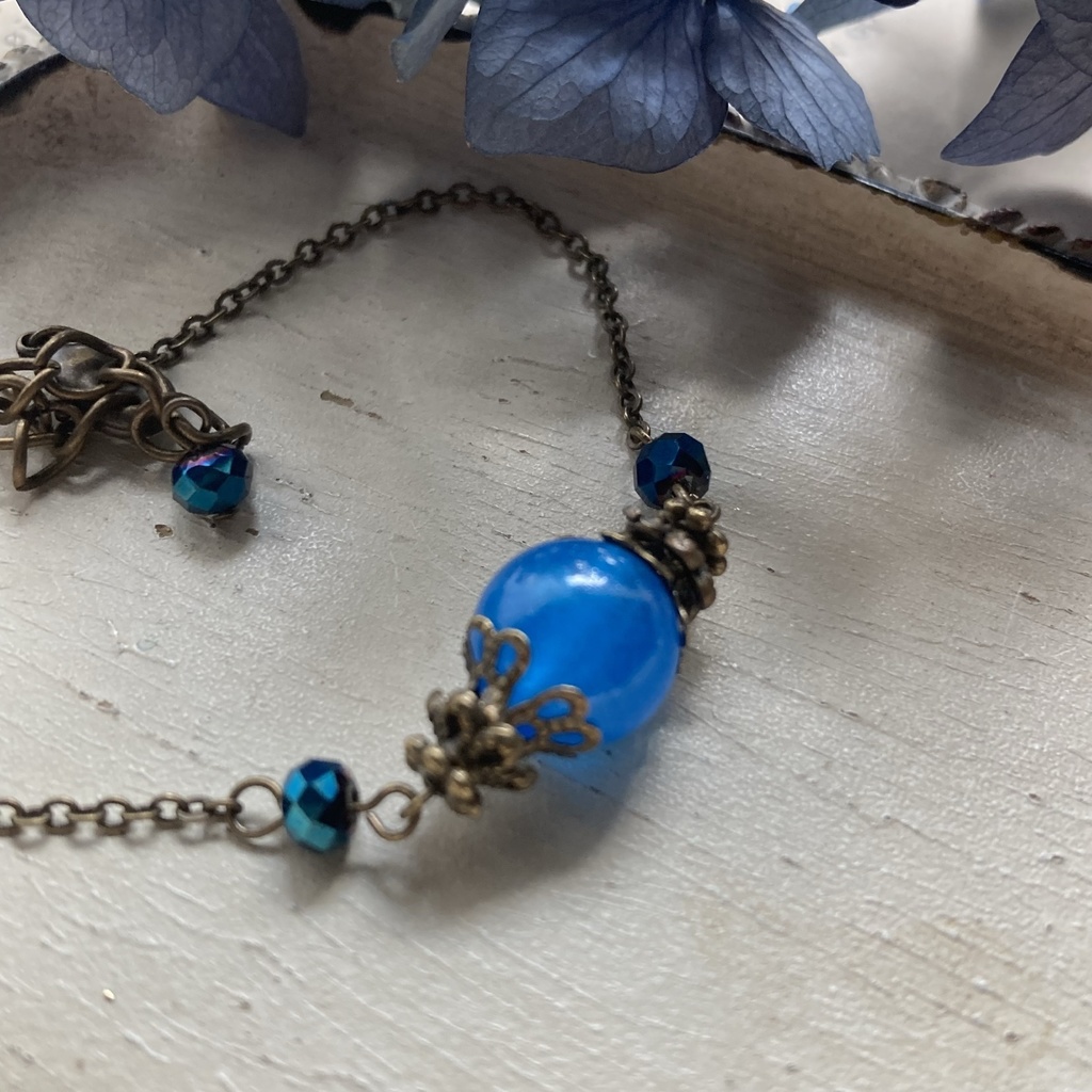 夜の魔術部 幻想の夜光玉 海のブルー ブレスレット