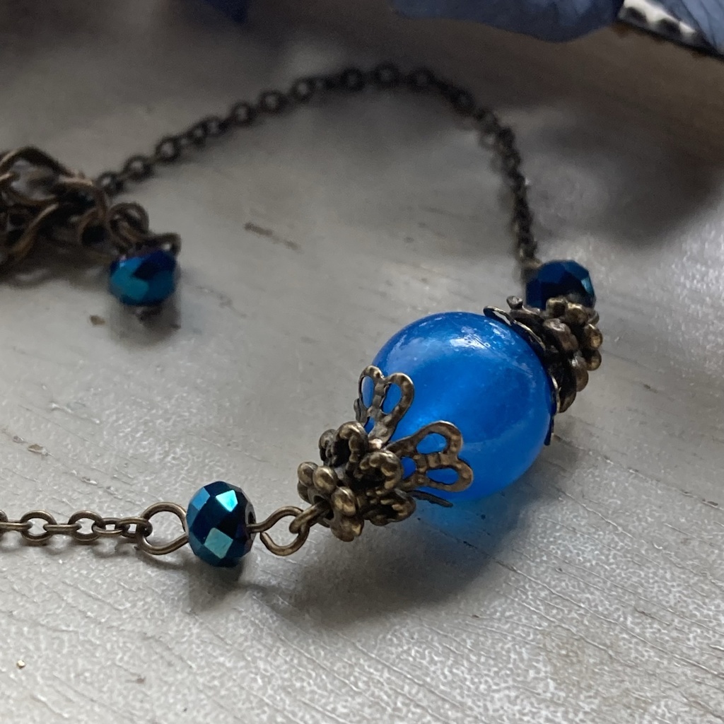 夜の魔術部 幻想の夜光玉 海のブルー ブレスレット