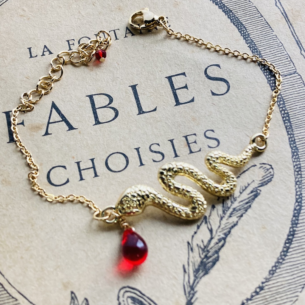 再再販 夜の魔術部 美しい蛇の化身 蛇 レッドドロップ ブレスレット