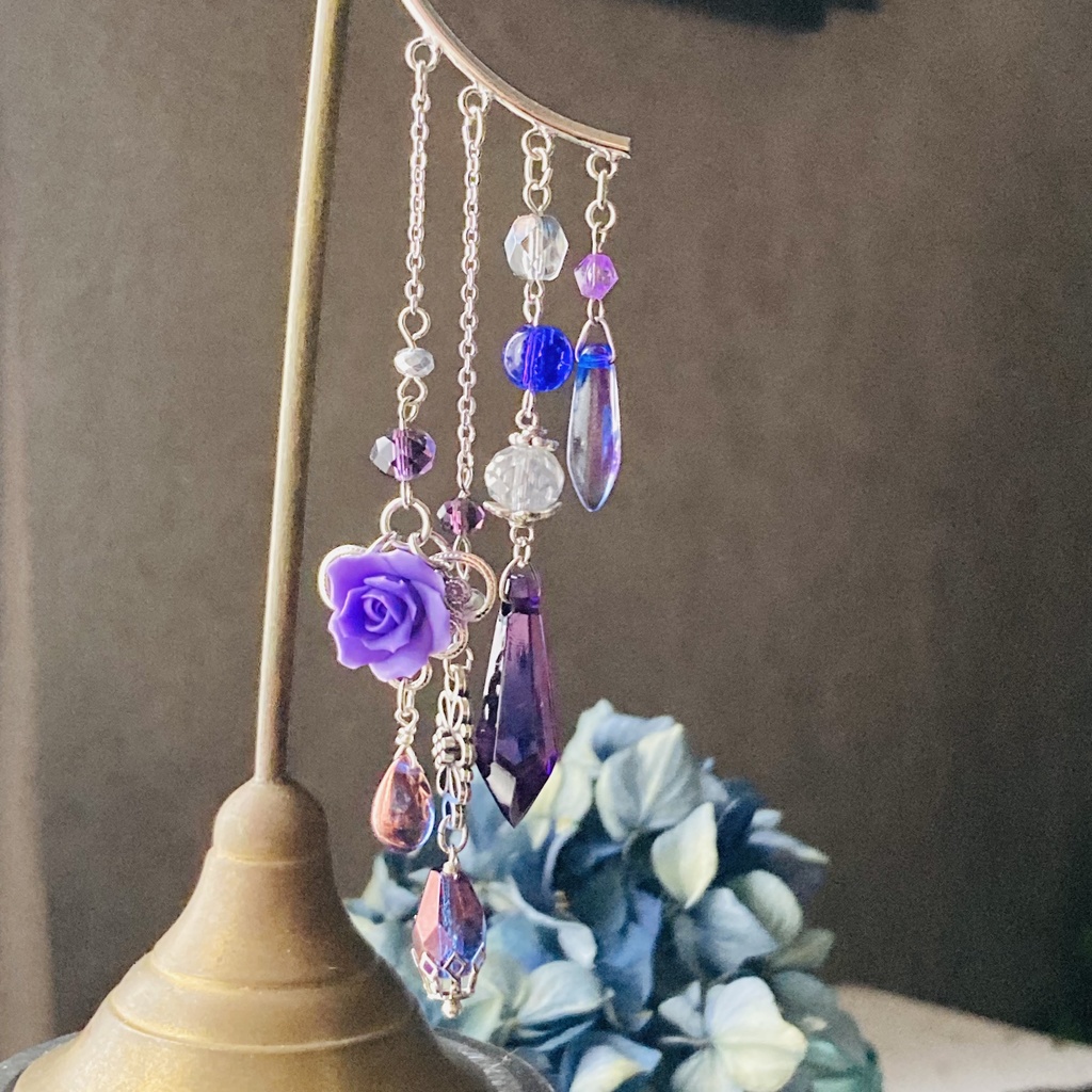 夜の魔術部 紫薔薇 イヤーフック