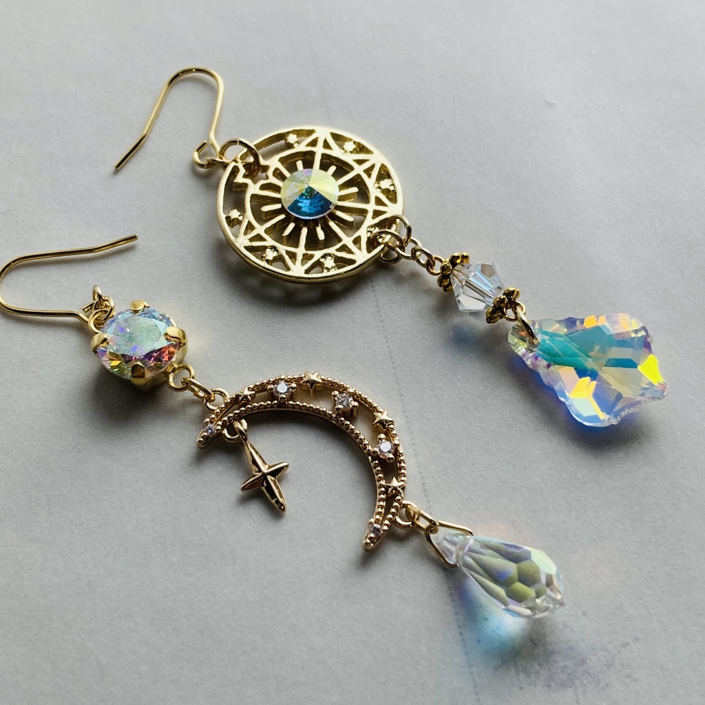 夜の魔術部 月の姫 月と星の羅針盤ピアス イヤリング