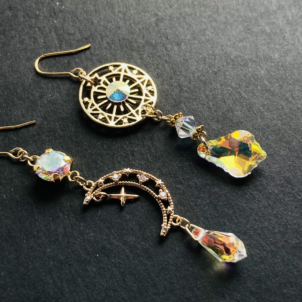 夜の魔術部 月の姫 月と星の羅針盤ピアス イヤリング