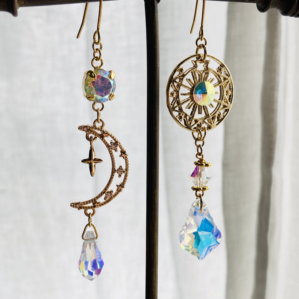 夜の魔術部 月の姫 月と星の羅針盤ピアス イヤリング