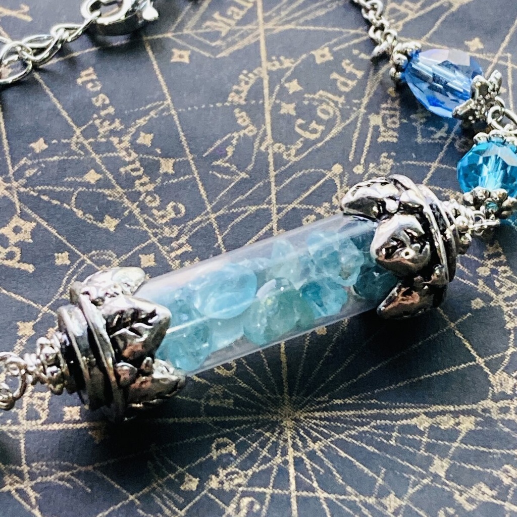 夜の魔術部 アパタイトの欠片 ガラスチューブ ブレスレット