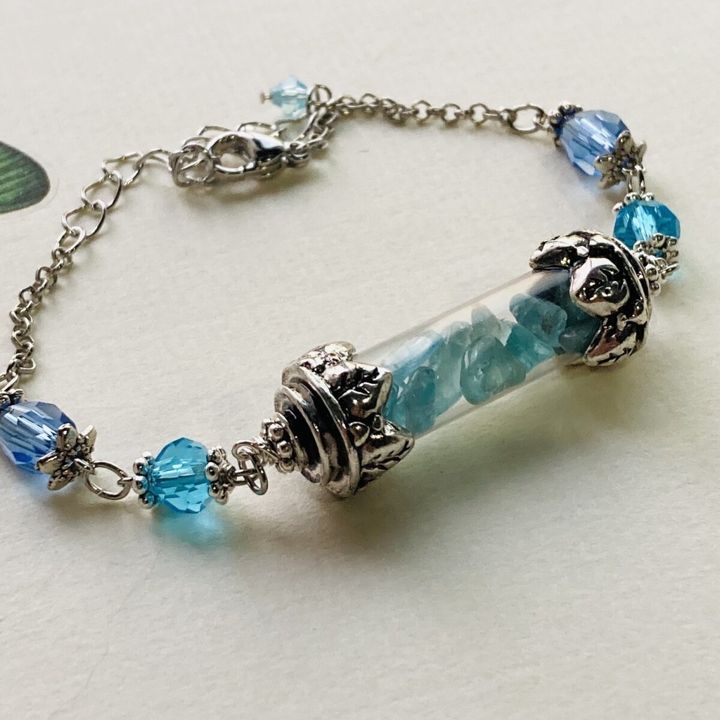 夜の魔術部 アパタイトの欠片 ガラスチューブ ブレスレット