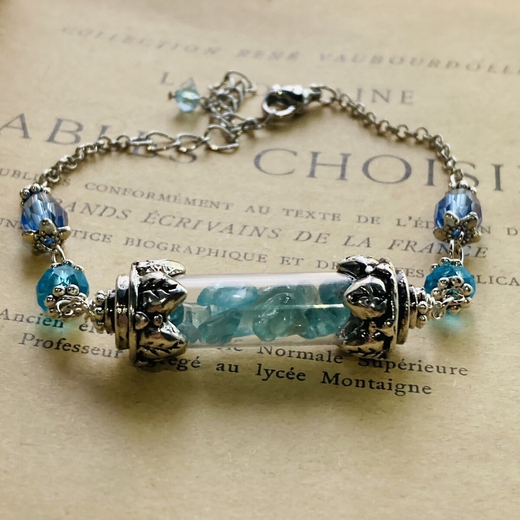 夜の魔術部 アパタイトの欠片 ガラスチューブ ブレスレット