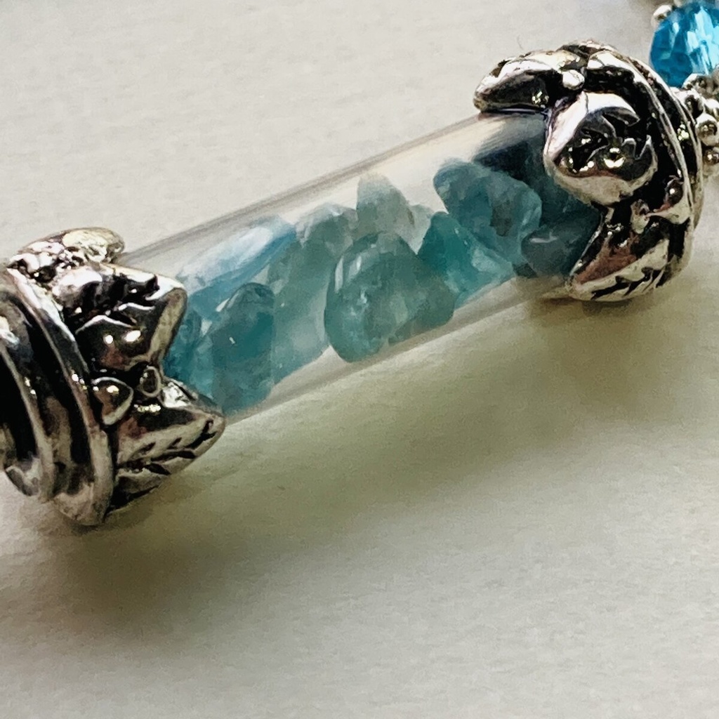 夜の魔術部 アパタイトの欠片 ガラスチューブ ブレスレット