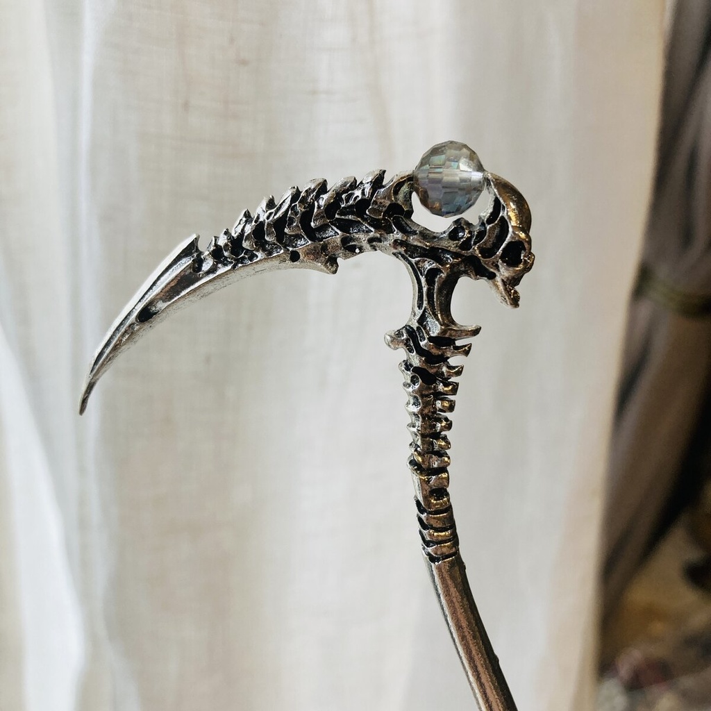 夜の魔術部 死神の鎌 骨デザイン かんざし