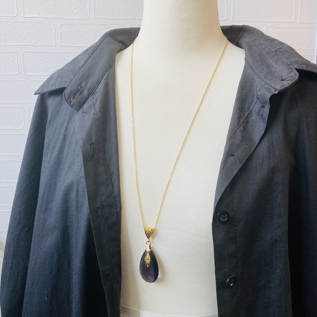 送料無料 再販 イロアソビ 大粒 菫ドロップ ネックレス