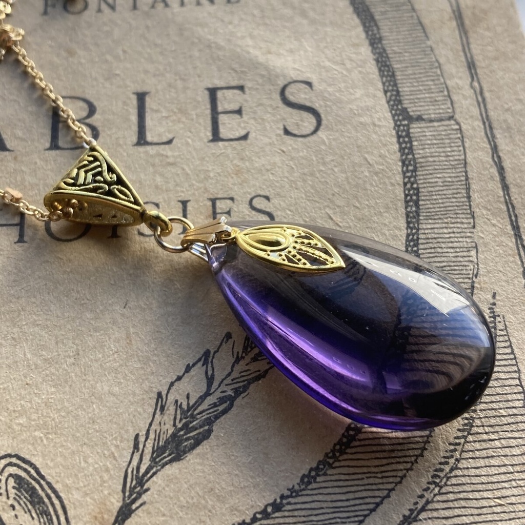 送料無料 再販 イロアソビ 大粒 菫ドロップ ネックレス