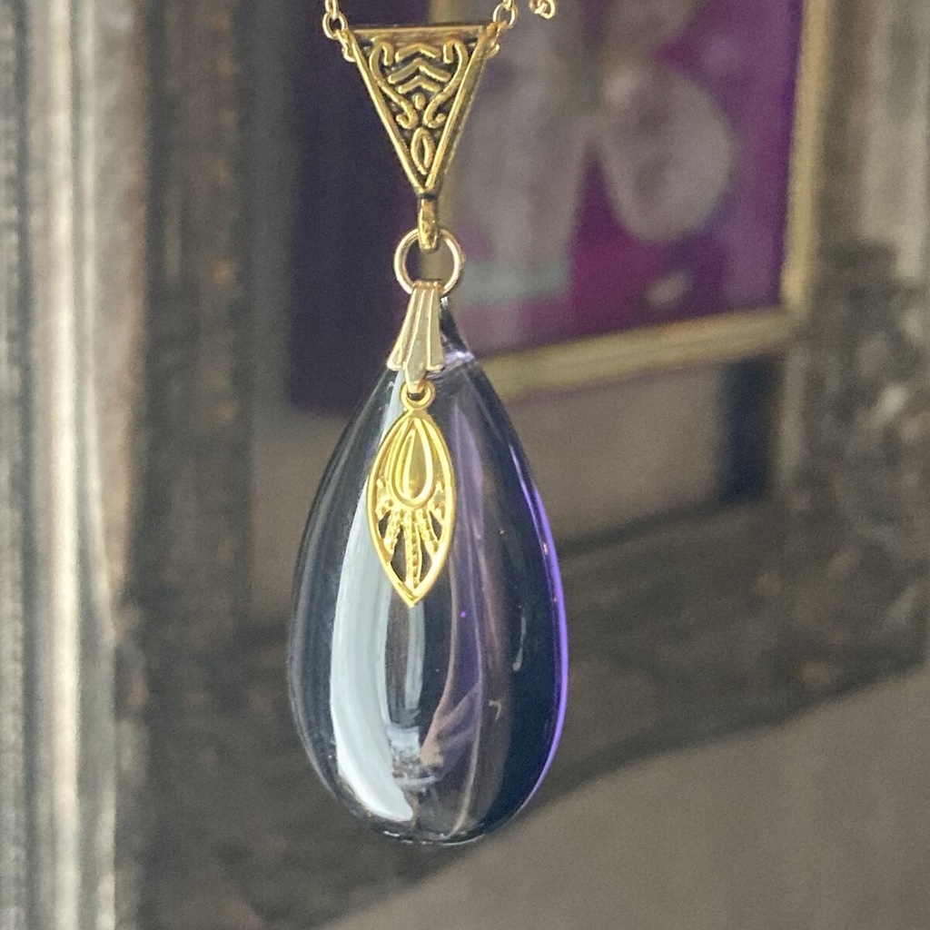 送料無料 再販 イロアソビ 大粒 菫ドロップ ネックレス