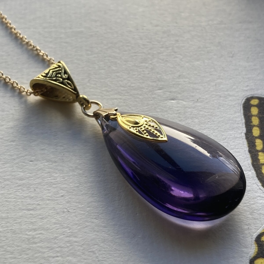 送料無料 再販 イロアソビ 大粒 菫ドロップ ネックレス