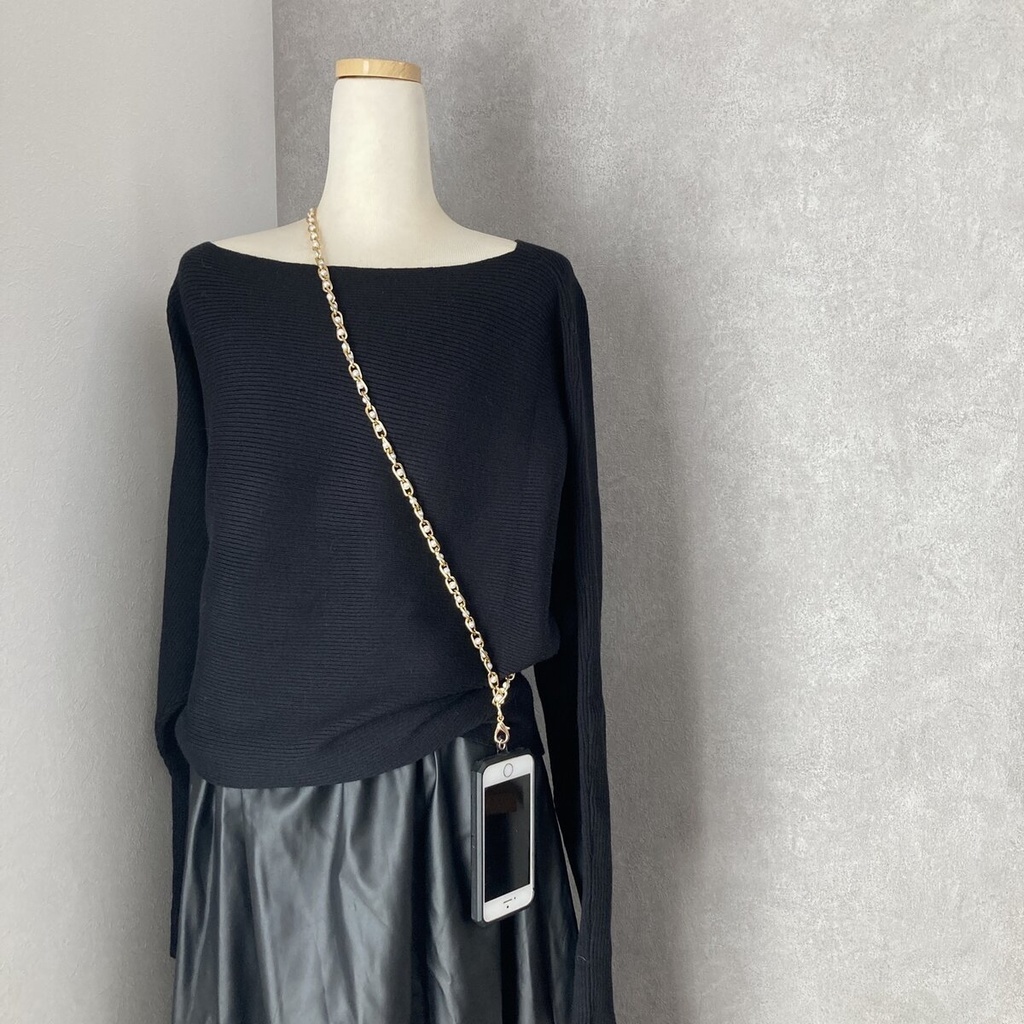 パールチェーン ネックストラップ オプションで色ガラスやチャーム追加できます