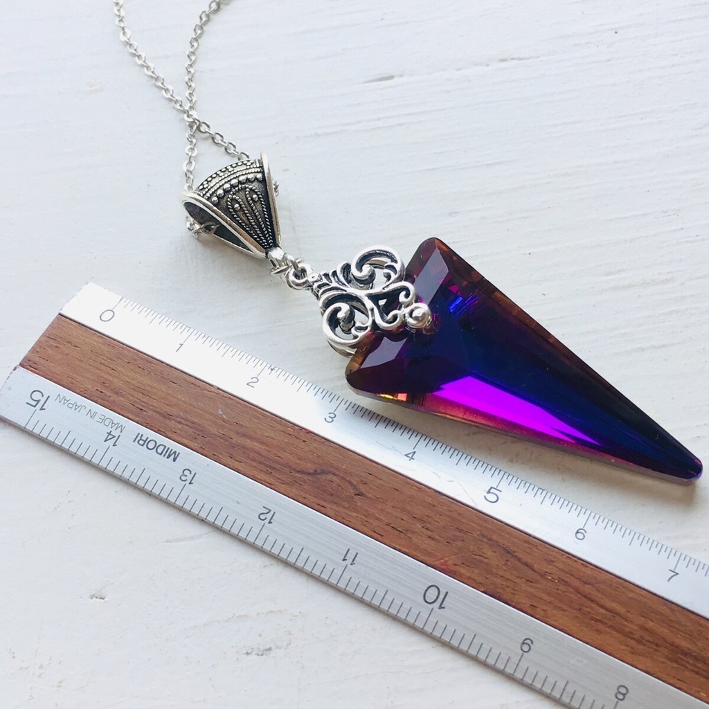 夜の魔術部 大きな マジック再販 パープル スピアガラス ネックレス