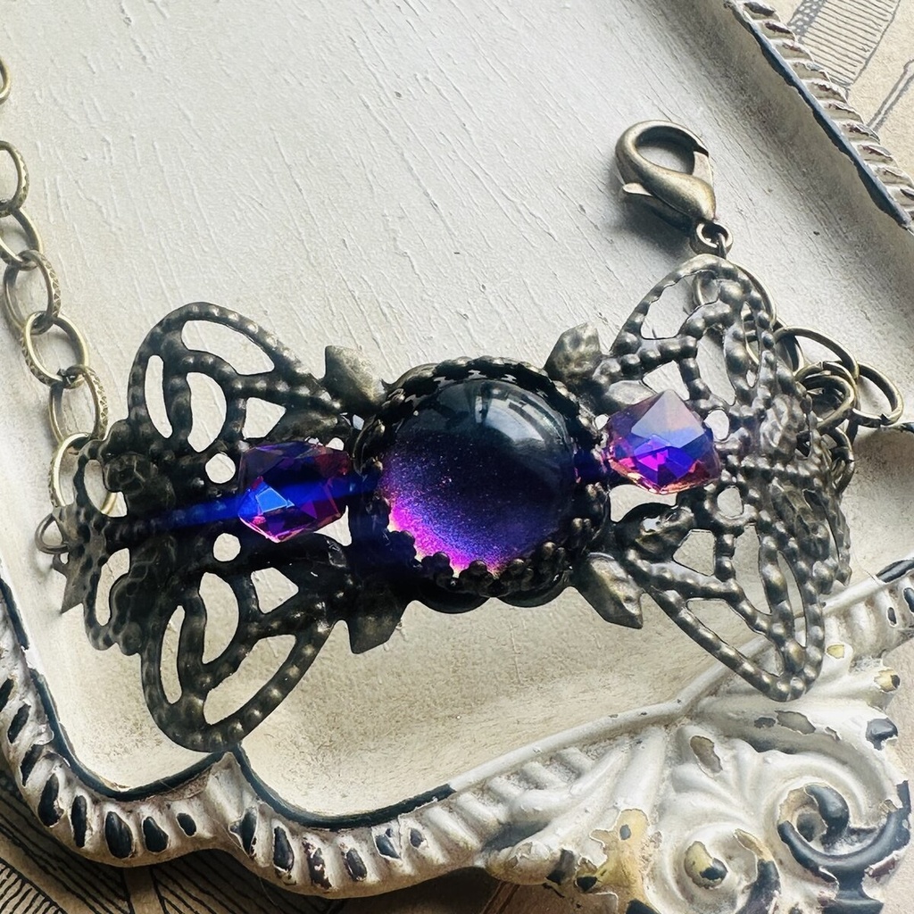 夜の魔術部 大粒 色変化 黄昏のガラス バングル ブレスレット