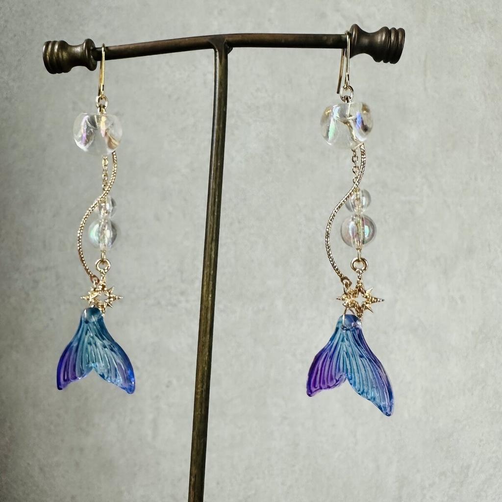 虹泡と星 人魚 ピアス イヤリング
