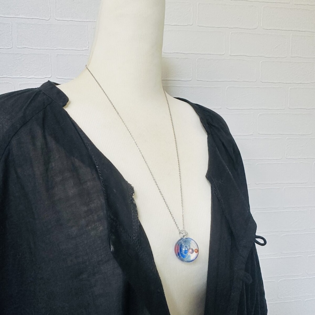 夜の魔術部 天体観測 惑星ガラス ネックレス 現品のみ 月 星 宇宙