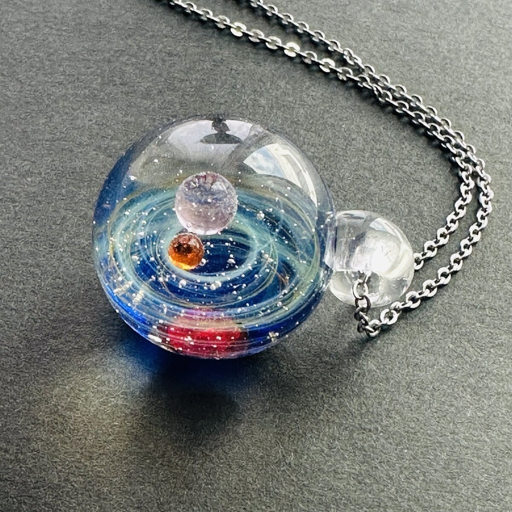 夜の魔術部　天体観測　惑星ガラス　ネックレス　現品のみ　月　星　宇宙