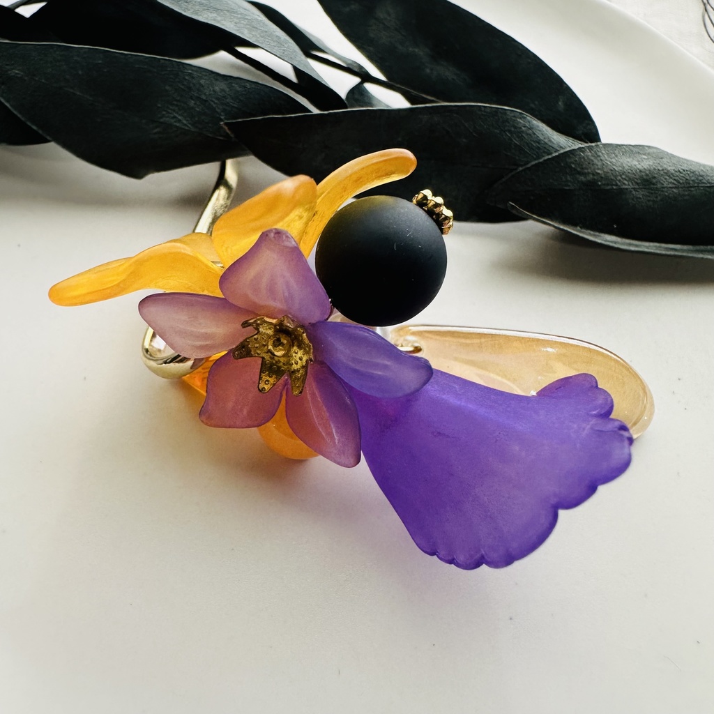 送料込み 秋色 ポニーフック 紫とオレンジMCB