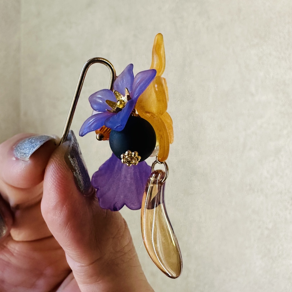 送料込み 秋色 ポニーフック 紫とオレンジMCB