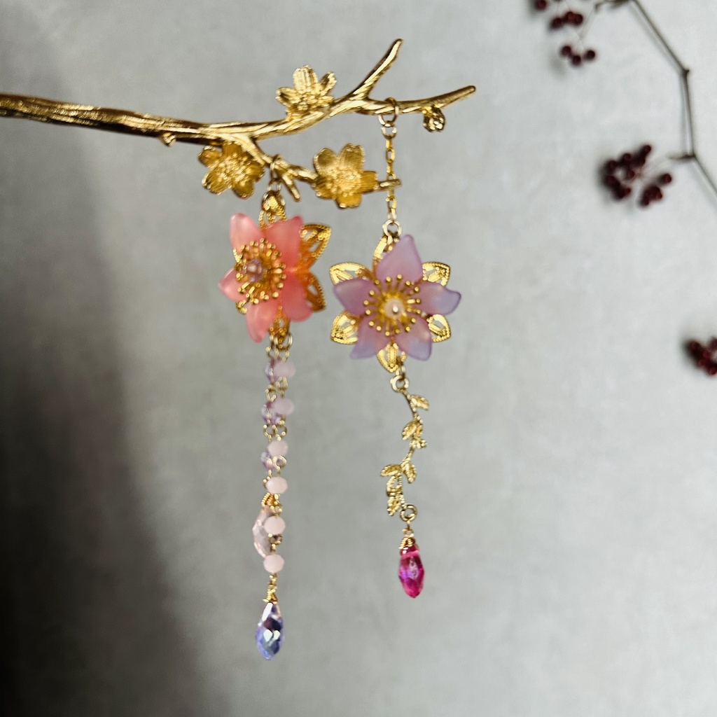 送料無料 手鞠屋 2色の花かんざし 簪 色変更オーダー可能 写真以外の色は購入前にメッセージください