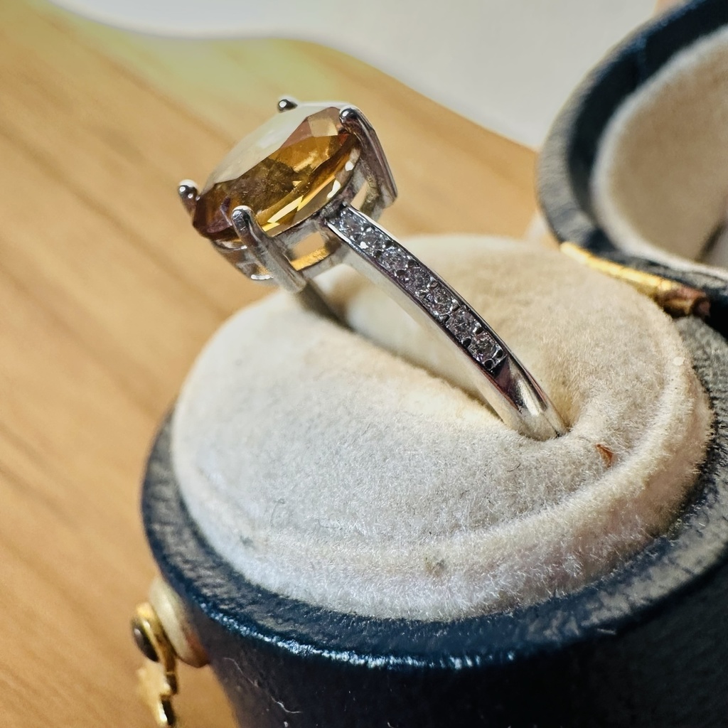 送料込み ブランデー シトリン オーバルカット シルバー925 リング 指輪 天然石