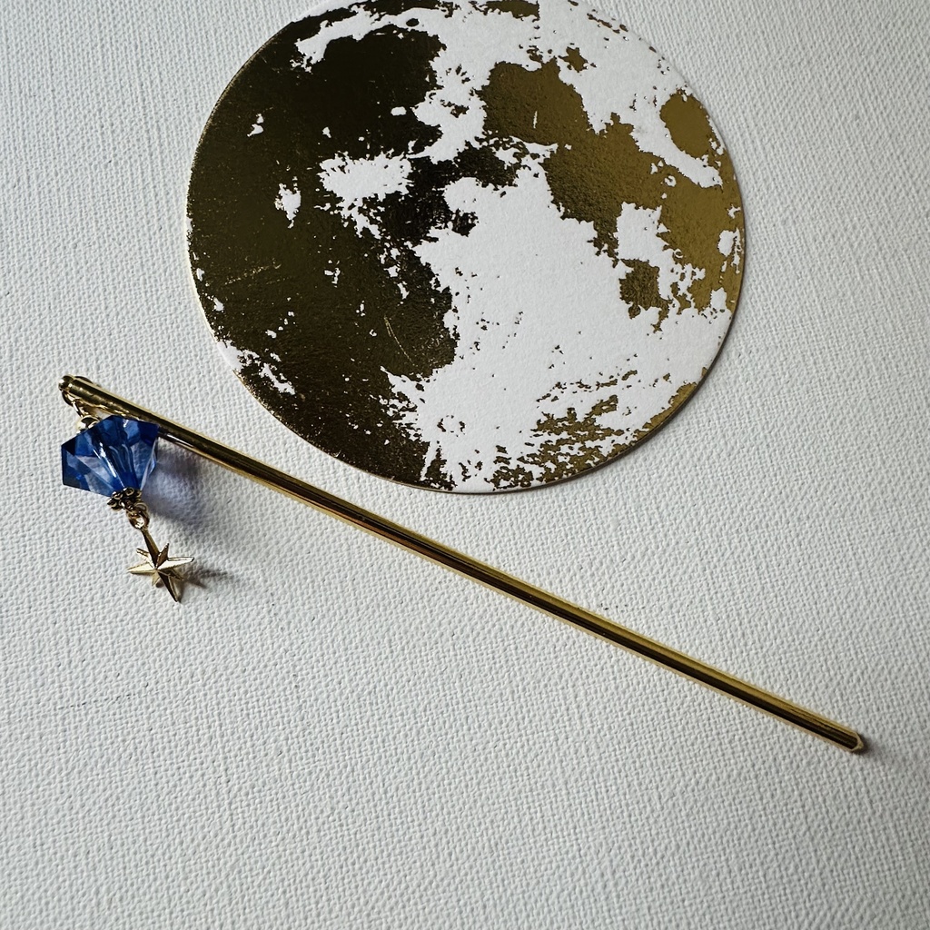 送料込み 夜の魔術部 当店オリジナルパーツ ブルーアクリル 星のかんざし