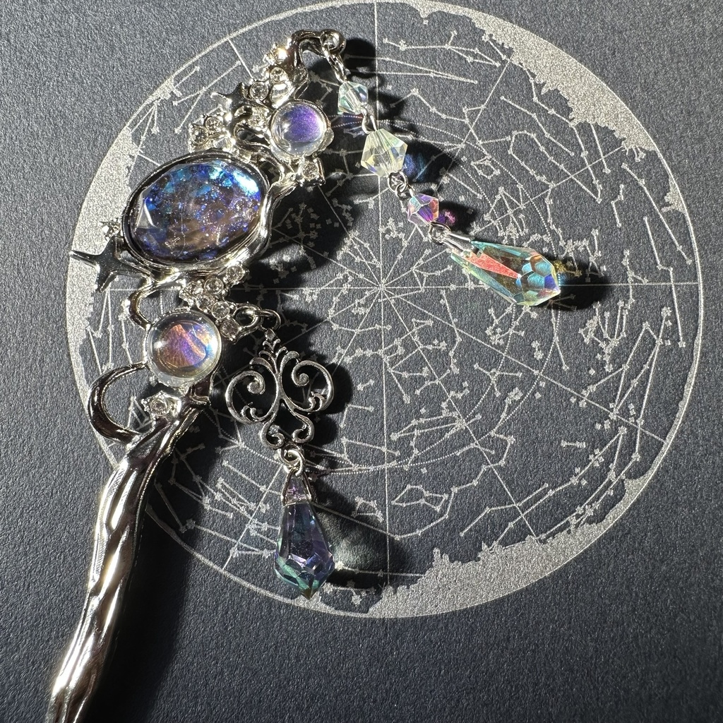 送料込み 夜の魔術部 天体観測 惑星 オリジナルカボション かんざし