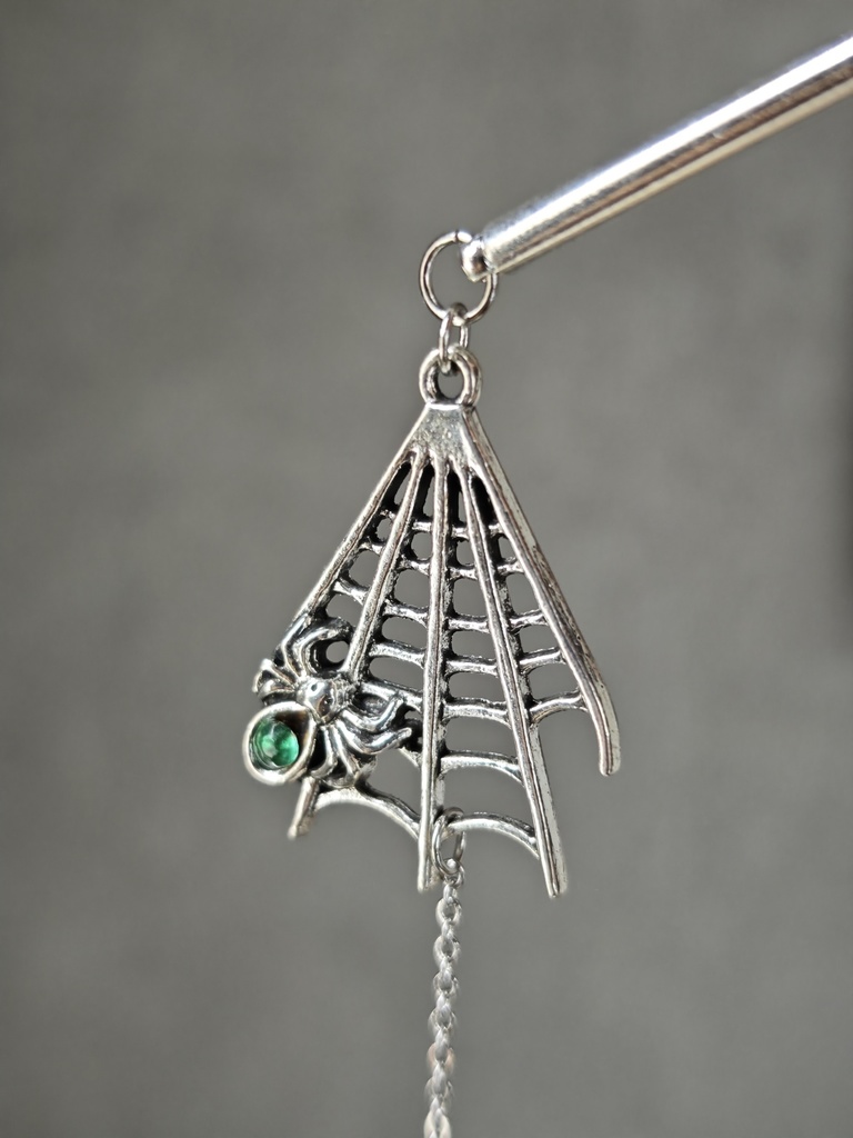 ハロウィン 蜘蛛 蜘蛛の巣 かんざし 色変更無料