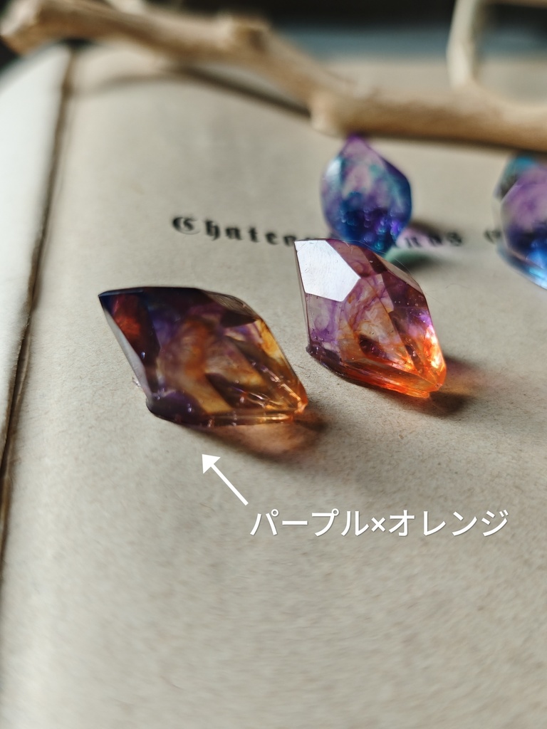 バイカラー鉱石 オーダー 説明必読 左右ペア価格 金具選択もしてください 金具は金色