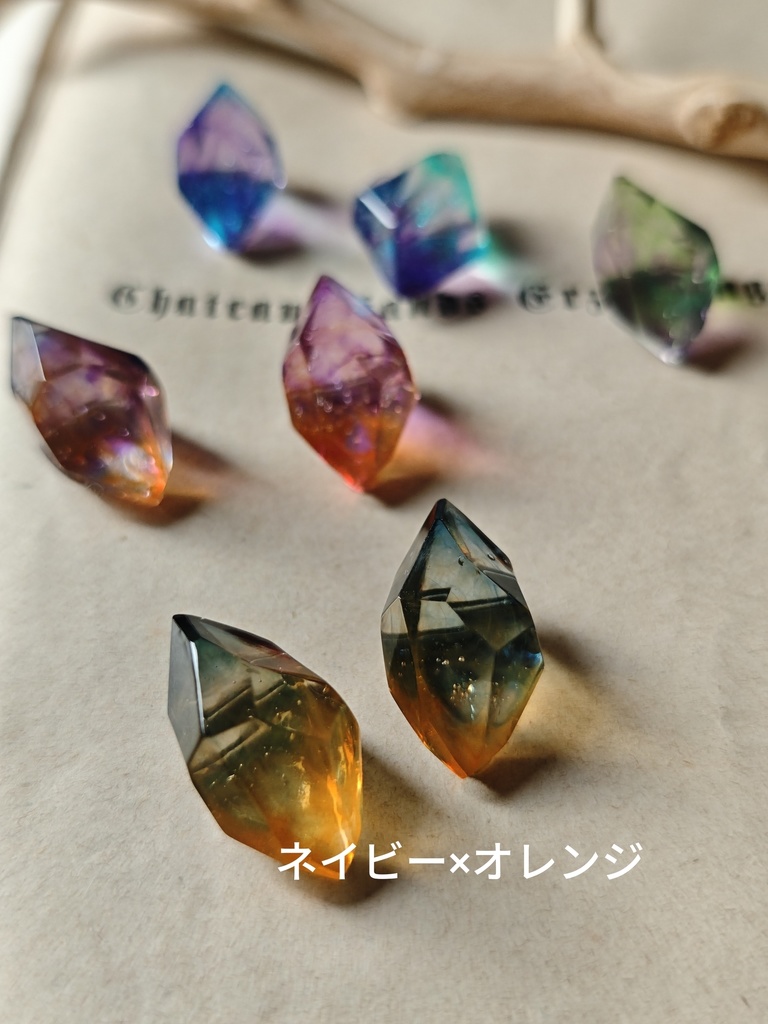 バイカラー鉱石 オーダー 説明必読 左右ペア価格 金具選択もしてください 金具は金色