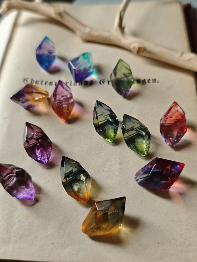 バイカラー鉱石 オーダー 説明必読 左右ペア価格 金具選択もしてください 金具は金色