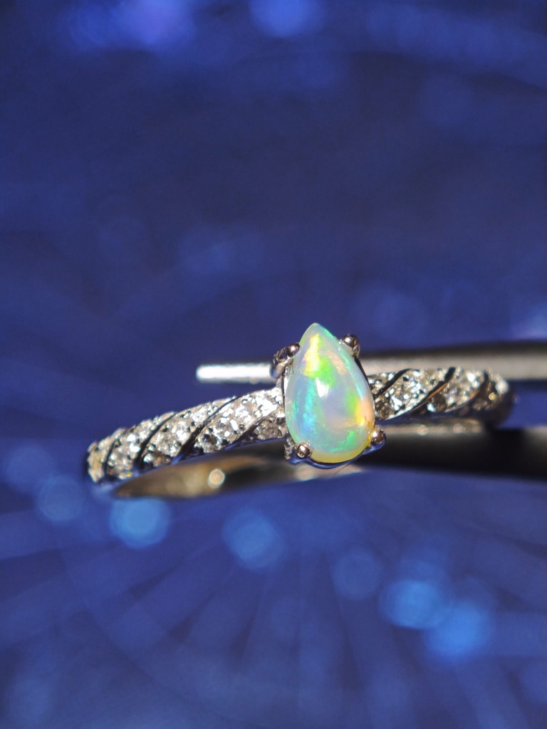 送料込み 雫型 オパール リング silver925