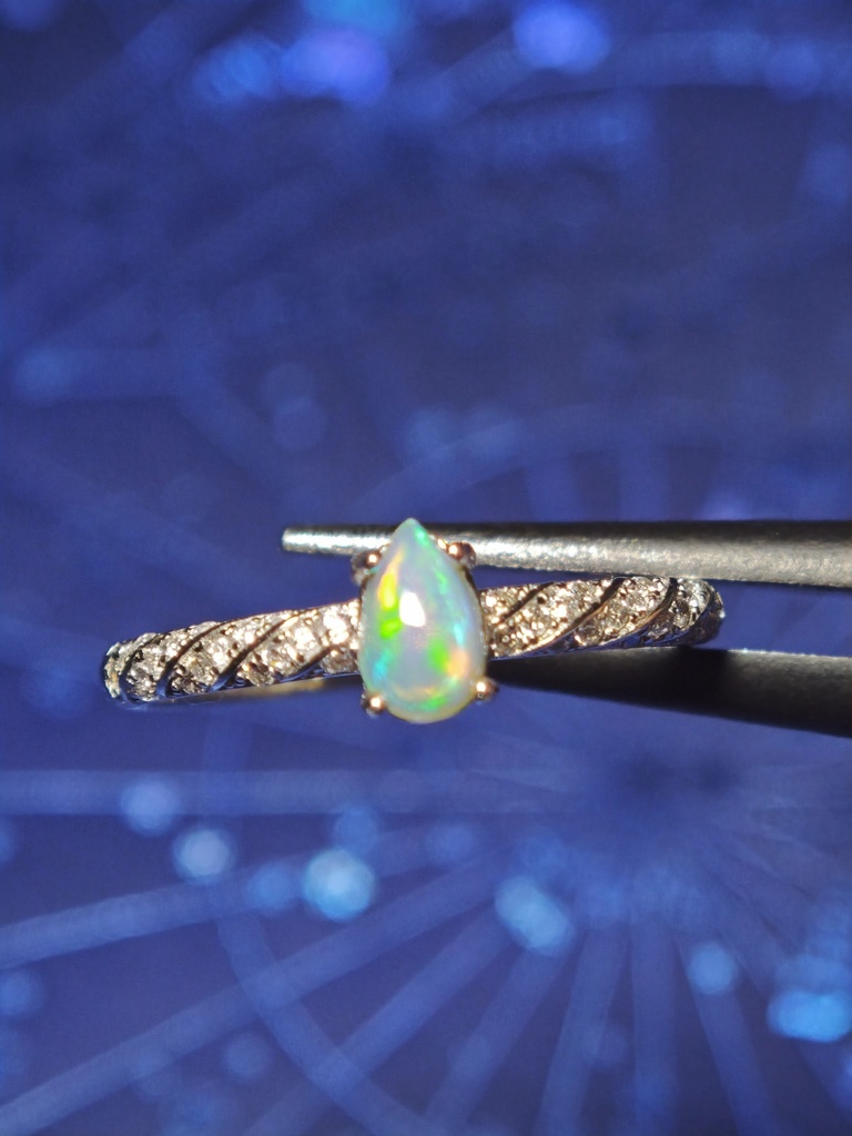 送料込み 雫型 オパール リング silver925