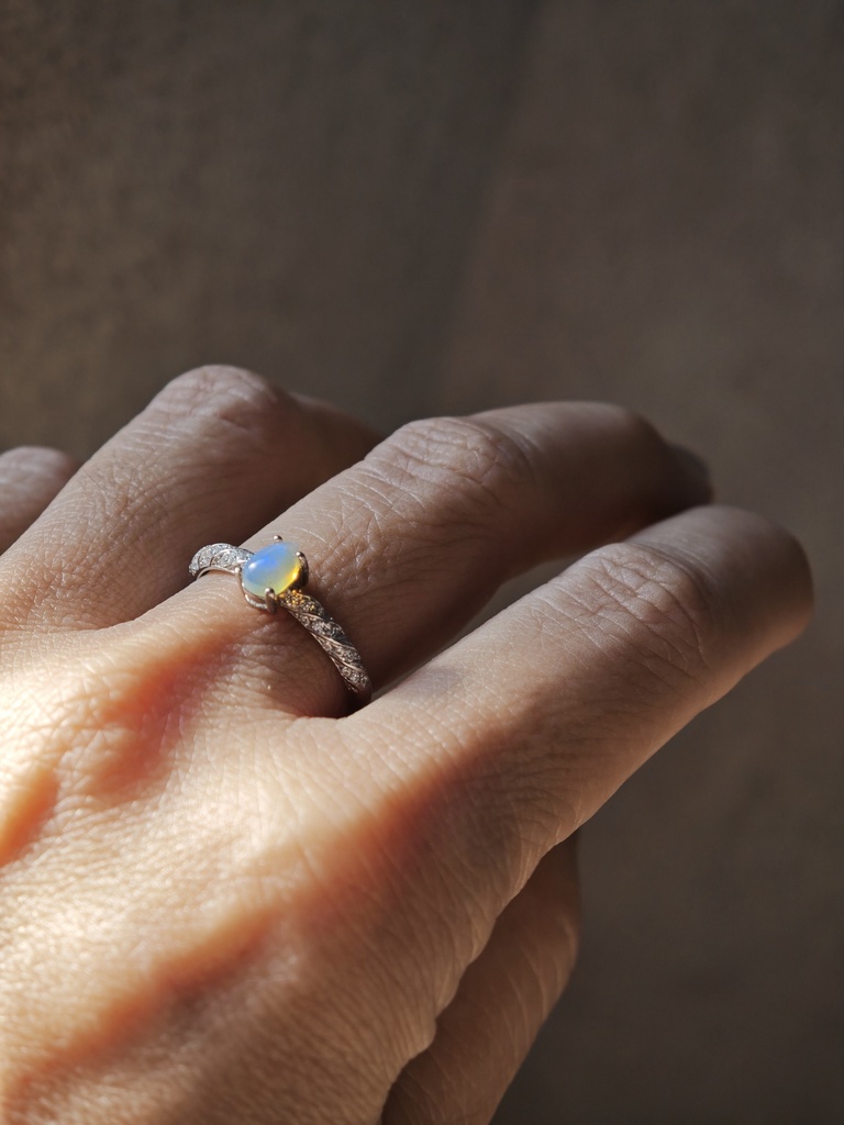 送料込み 雫型 オパール リング silver925