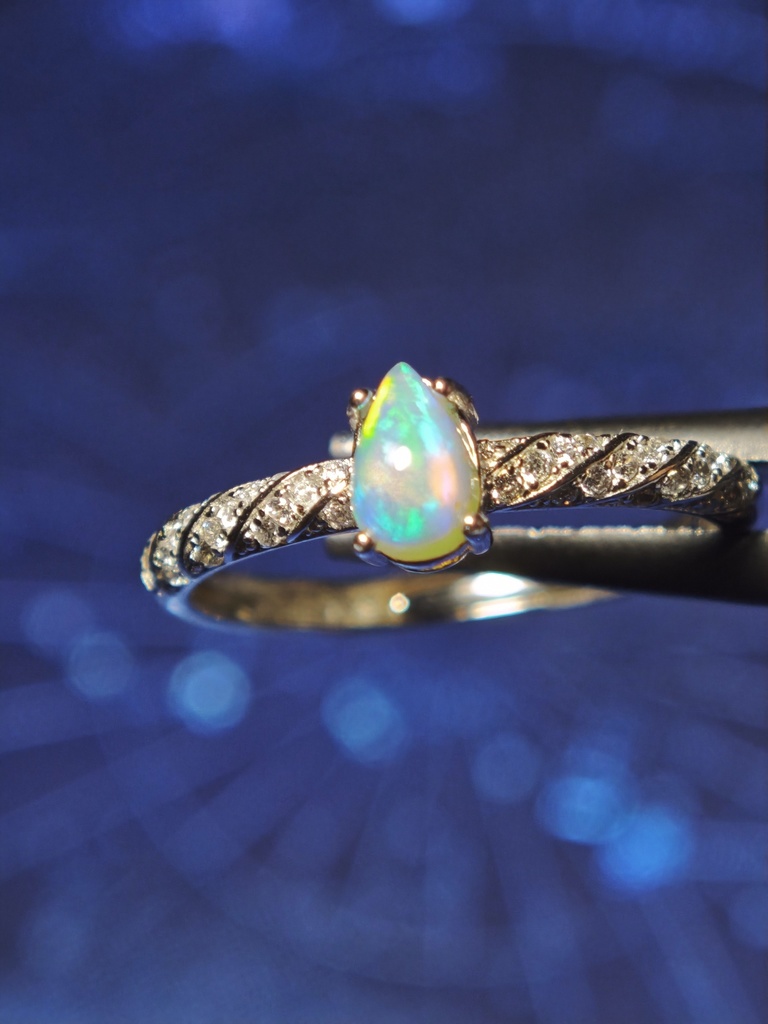 送料込み 雫型 オパール リング silver925