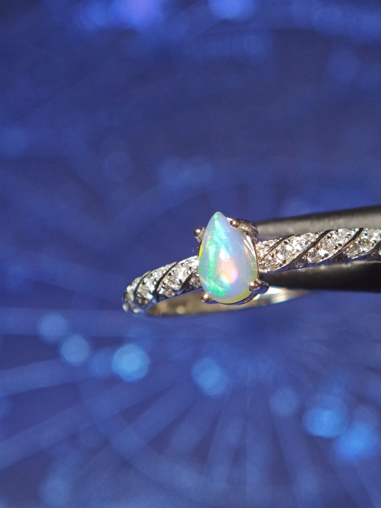 送料込み 雫型 オパール リング silver925