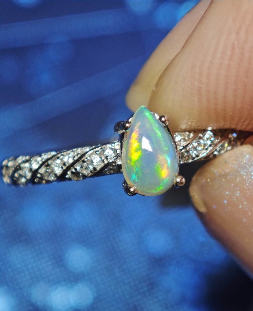 送料込み 雫型 オパール リング silver925