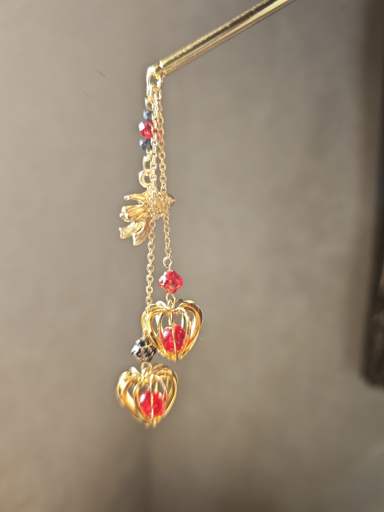 送料込み 金魚 鬼灯 簪