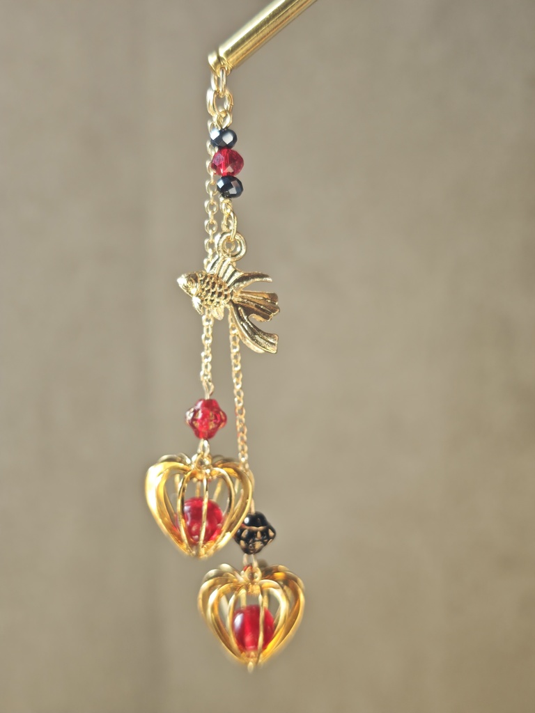 送料込み　金魚　鬼灯　簪　