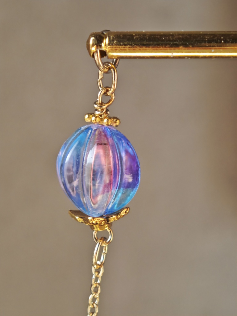 送料無料 夜の魔術部 菫と宵闇ガラス レア雫をたらした かんざし