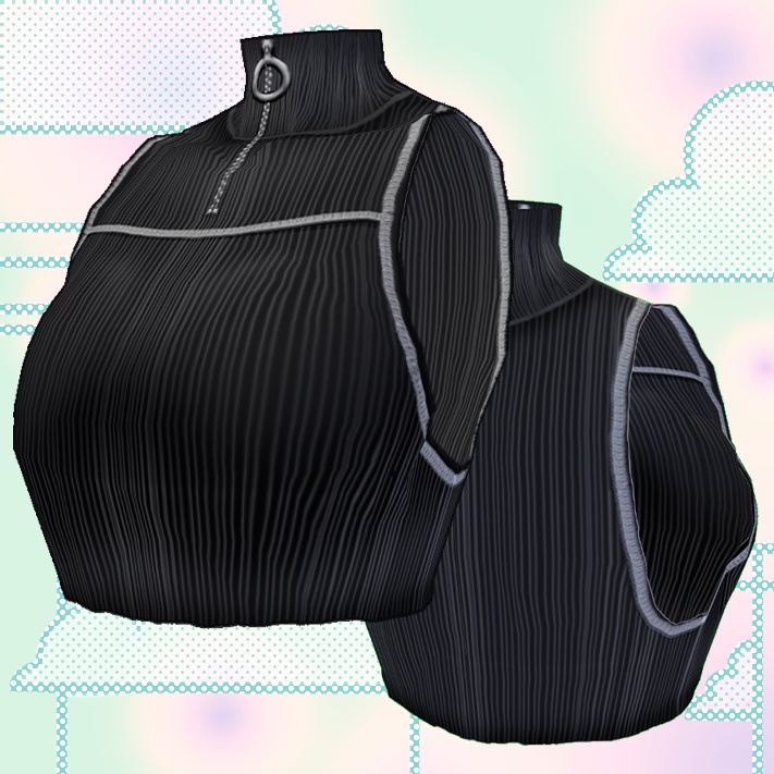 knitted crop top with zipper (Vroid texture)